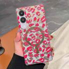 For Samsung Galaxy S25 Edge 5G Leopard MagSafe Dual-side Laminating IMD Phone Case(Pink) - 1