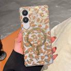 For Samsung Galaxy S25 Edge 5G Leopard MagSafe Dual-side Laminating IMD Phone Case(Yellow Coffee) - 1