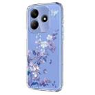 For Redmi Note 14 4G 163.25mm Flower Pattern Painted TPU Phone Case(Violet) - 2