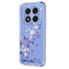 For Redmi Note 14 Pro 4G Flower Pattern Painted TPU Phone Case(Violet) - 2