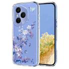 For Honor 400 Pro Global 160.8mm Flower Pattern Painted TPU Phone Case(Violet) - 1
