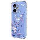 For Honor 400 Global 156.5mm Flower Pattern Painted TPU Phone Case(Violet) - 2