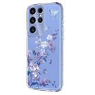 For Samsung Galaxy S23 Ultra 5G Flower Pattern Painted TPU Phone Case(Violet) - 2