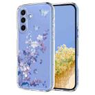 For Samsung Galaxy S25 FE 5G Flower Pattern Painted TPU Phone Case(Violet) - 1