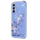For Samsung Galaxy S25 FE 5G Flower Pattern Painted TPU Phone Case(Violet) - 2