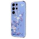 For Samsung Galaxy S25 Ultra 5G Flower Pattern Painted TPU Phone Case(Violet) - 2