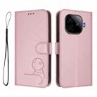 For vivo iQOO Z9 / Z9 Turbo Litter Panda Embossing RFID Leather Phone Case with Lanyard(Pink) - 2