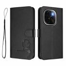 For vivo iQOO Z9s Pro / T3 Pro India Litter Panda Embossing RFID Leather Phone Case with Lanyard(Black) - 2