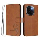 For vivo iQOO Z9s Pro / T3 Pro India Litter Panda Embossing RFID Leather Phone Case with Lanyard(Brown) - 2