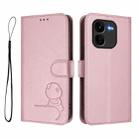 For vivo iQOO Z9x Litter Panda Embossing RFID Leather Phone Case with Lanyard(Pink) - 2