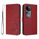 For vivo S20 Pro Litter Panda Embossing RFID Leather Phone Case with Lanyard(Wine Red) - 2