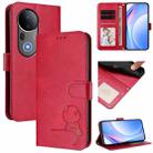 For vivo S20 Pro Litter Panda Embossing RFID Leather Phone Case with Lanyard(Rose Red) - 1