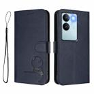 For vivo V29 / V29 Pro Litter Panda Embossing RFID Leather Phone Case with Lanyard(Blue) - 2
