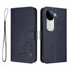 For vivo V40e / iQOO Z9s Litter Panda Embossing RFID Leather Phone Case with Lanyard(Blue) - 2