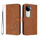 For vivo V40e / iQOO Z9s Litter Panda Embossing RFID Leather Phone Case with Lanyard(Brown) - 2