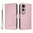 For vivo V50 Lite 5G / 4G Litter Panda Embossing RFID Leather Phone Case with Lanyard(Pink) - 2