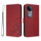 For vivo V50 / V50e Litter Panda Embossing RFID Leather Phone Case with Lanyard(Wine Red) - 2