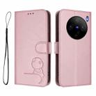 For vivo X100s Litter Panda Embossing RFID Leather Phone Case with Lanyard(Pink) - 2