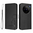 For vivo X100s Litter Panda Embossing RFID Leather Phone Case with Lanyard(Black) - 2