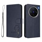 For vivo X200 Pro mini Litter Panda Embossing RFID Leather Phone Case with Lanyard(Blue) - 2