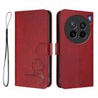 For vivo X200s Litter Panda Embossing RFID Leather Phone Case with Lanyard(Wine Red) - 2