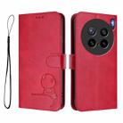 For vivo X200s Litter Panda Embossing RFID Leather Phone Case with Lanyard(Rose Red) - 2