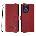 For vivo Y02A / Y02 / Y11 2023 / Y02t Litter Panda Embossing RFID Leather Phone Case with Lanyard(Wine Red) - 2