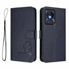 For vivo Y02A / Y02 / Y11 2023 / Y02t Litter Panda Embossing RFID Leather Phone Case with Lanyard(Blue) - 2