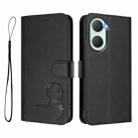 For vivo Y03 / Y18 India / Y28s Litter Panda Embossing RFID Leather Phone Case with Lanyard(Black) - 2