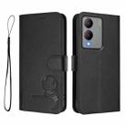 For vivo Y17s Litter Panda Embossing RFID Leather Phone Case with Lanyard(Black) - 2