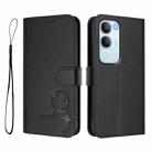 For vivo Y19s 4G / Y29 5G Litter Panda Embossing RFID Leather Phone Case with Lanyard(Black) - 2