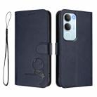 For vivo Y19s 4G / Y29 5G Litter Panda Embossing RFID Leather Phone Case with Lanyard(Blue) - 2