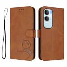 For vivo Y19s 4G / Y29 5G Litter Panda Embossing RFID Leather Phone Case with Lanyard(Brown) - 2