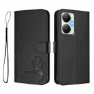 For vivo Y27 4G Litter Panda Embossing RFID Leather Phone Case with Lanyard(Black) - 2