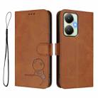 For vivo Y27 4G Litter Panda Embossing RFID Leather Phone Case with Lanyard(Brown) - 2
