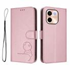 For vivo Y28 4G Litter Panda Embossing RFID Leather Phone Case with Lanyard(Pink) - 2
