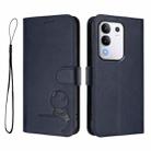 For vivo Y29 4G / T4x / Y300t / iQOO Z10x Litter Panda Embossing RFID Leather Phone Case with Lanyard(Blue) - 2