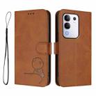 For vivo Y29 4G / T4x / Y300t / iQOO Z10x Litter Panda Embossing RFID Leather Phone Case with Lanyard(Brown) - 2