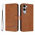 For vivo Y29s 5G / Y04 5G Litter Panda Embossing RFID Leather Phone Case with Lanyard(Brown) - 2