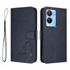 For vivo Y56 / Y16 / Y02s Litter Panda Embossing RFID Leather Phone Case with Lanyard(Blue) - 2