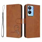For vivo Y56 / Y16 / Y02s Litter Panda Embossing RFID Leather Phone Case with Lanyard(Brown) - 2