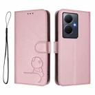 For vivo Y78+ / Y78 / V29 Lite Litter Panda Embossing RFID Leather Phone Case with Lanyard(Pink) - 2