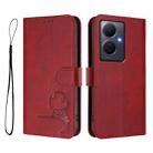 For vivo Y78+ / Y78 / V29 Lite Litter Panda Embossing RFID Leather Phone Case with Lanyard(Wine Red) - 2