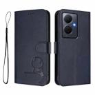 For vivo Y78+ / Y78 / V29 Lite Litter Panda Embossing RFID Leather Phone Case with Lanyard(Blue) - 2