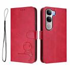 For vivo Y300 / V40 Lite 5G IDN Litter Panda Embossing RFID Leather Phone Case with Lanyard(Rose Red) - 2