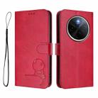For vivo Y300 Pro+ / T4 / iQOO Z10 Litter Panda Embossing RFID Leather Phone Case with Lanyard(Rose Red) - 2