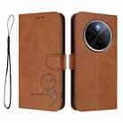For vivo Y300 Pro+ / T4 / iQOO Z10 Litter Panda Embossing RFID Leather Phone Case with Lanyard(Brown) - 2