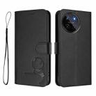 For Realme 11 4G Litter Panda Embossing RFID Leather Phone Case with Lanyard(Black) - 2