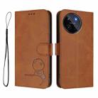 For Realme 11 4G Litter Panda Embossing RFID Leather Phone Case with Lanyard(Brown) - 2