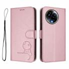 For Realme 11 5G / 11x / C67 5G India Litter Panda Embossing RFID Leather Phone Case with Lanyard(Pink) - 2